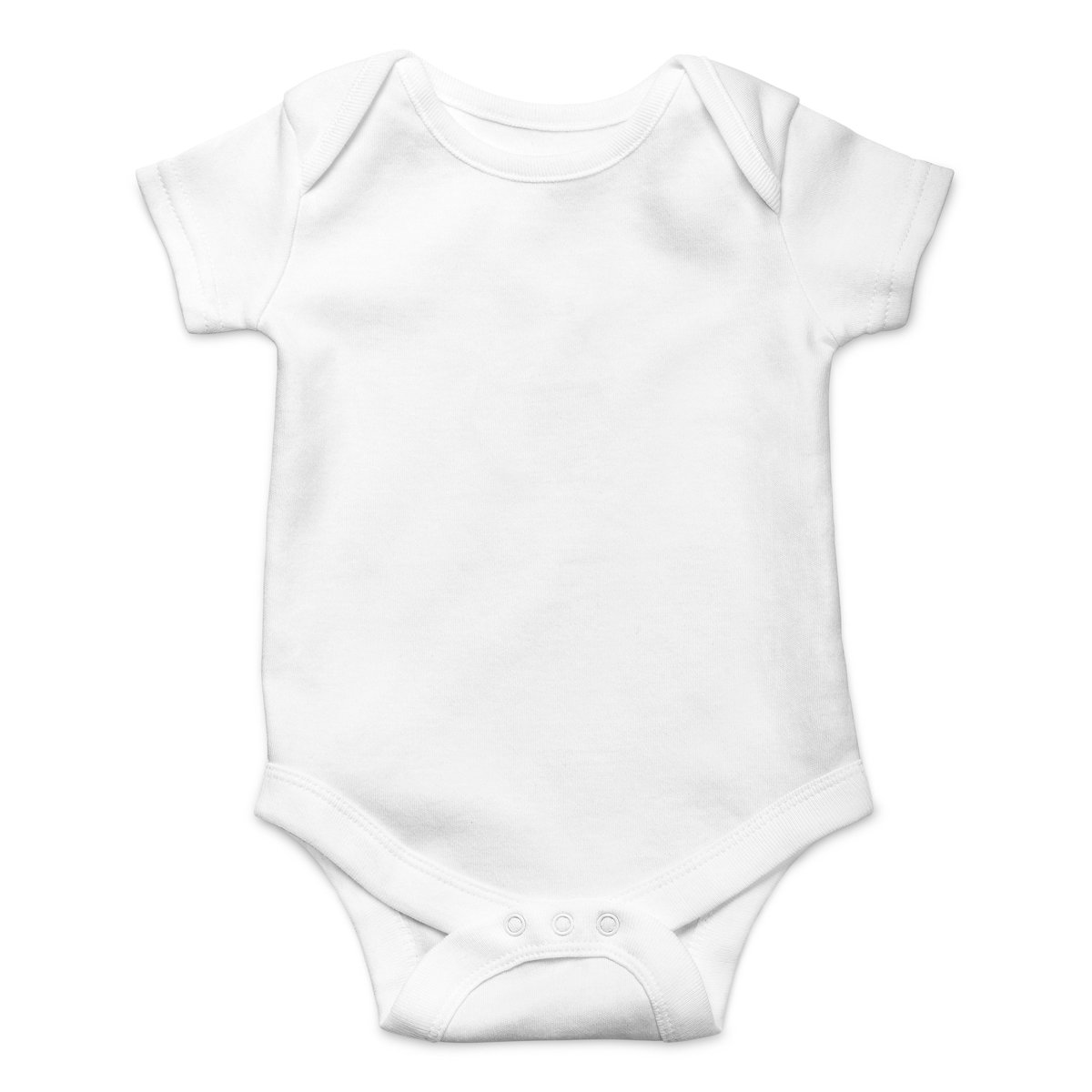 White baby onesie isolated on white background